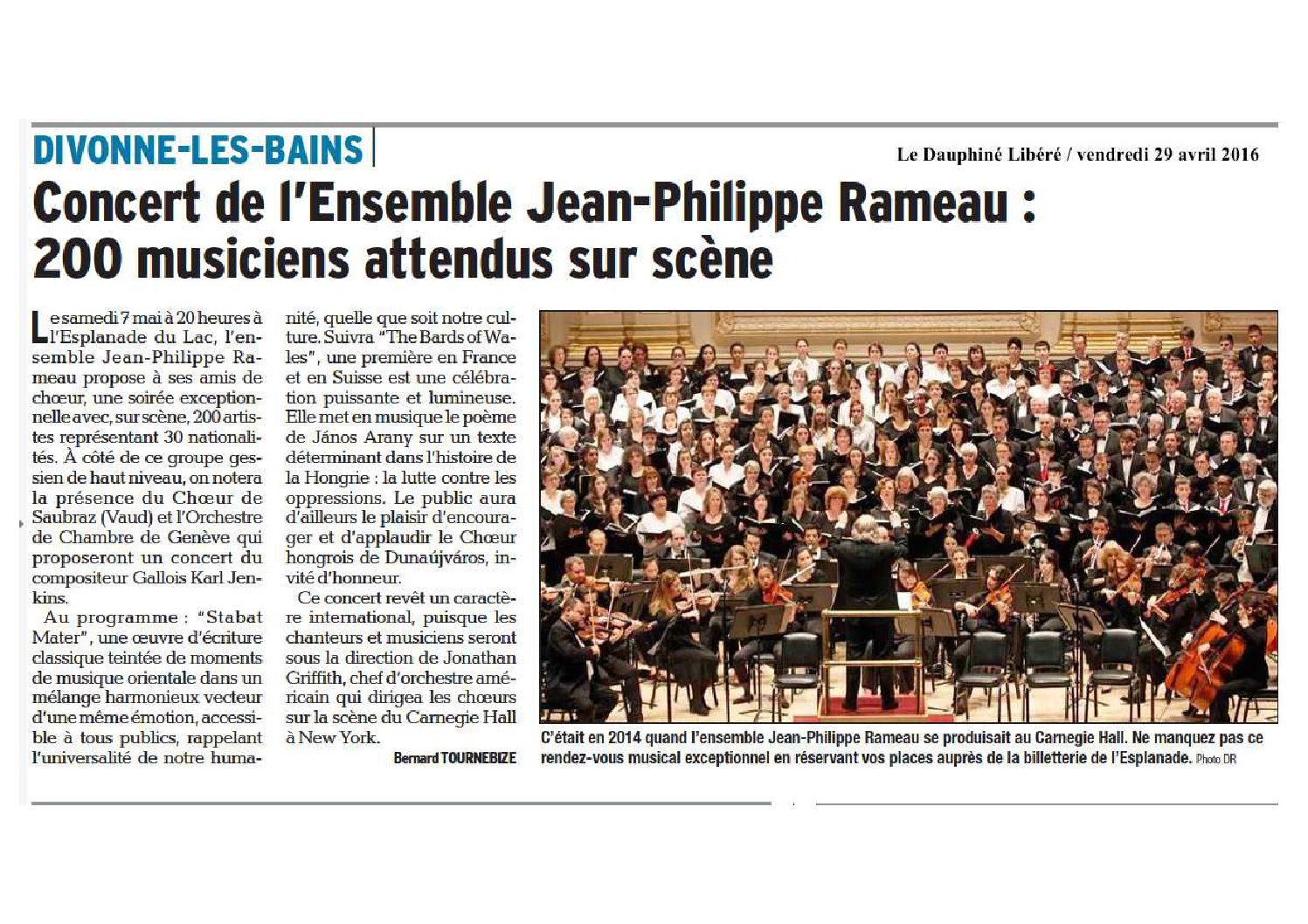 Concert de l'Ensemble JP Rameau 