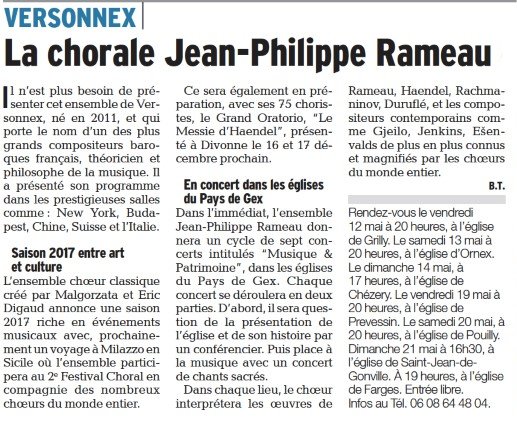 La chorale JP Rameau en tournée