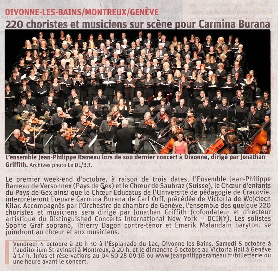 220 choristes et musiciens sur scène pour Carmina Burana 